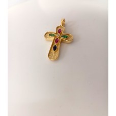 ΓΥΝΑΙΚΕΙΟΣ ΣΤΑΥΡΟΣ ΧΡΥΣΟ K14 με Ημιπολύτιμους λίθους CRG98 - 1101M